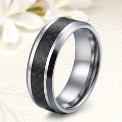   Negra 8 - karbonbetétes tungsten Férfi karikagyűrű WB-WT-V12280