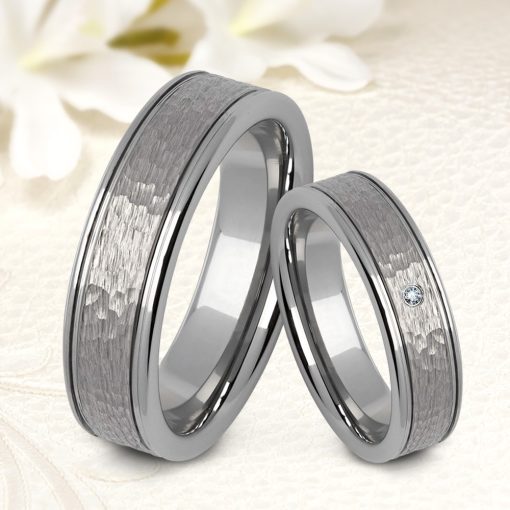 Tyrr - kalapált felületű tungsten Férfi karikagyűrű WB-WT-V50550