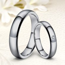 Classica 4 Zirconia - 4mm széles domború tungsten Női köves karikagyűrű WB-WT-V53240CZ