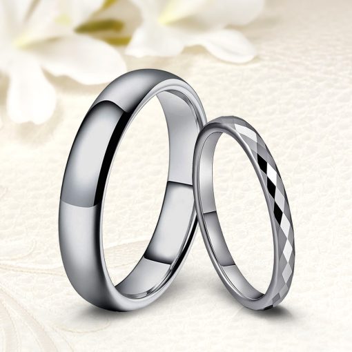 Kristen 4 - 4mm széles csiszolt felületű Női tungsten karikagyűrű WB-WT-V71940