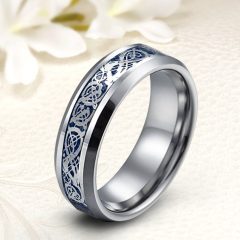   Erin Blue 6 -  kék indamintás tungsten karikagyűrű WB-WT-V85960